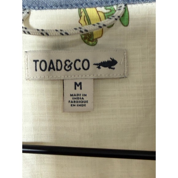 Toad&Co Margarita Cactus Print Short Sleeve Button Up Shirt Party Casual Cotton - Picture 2 of 7